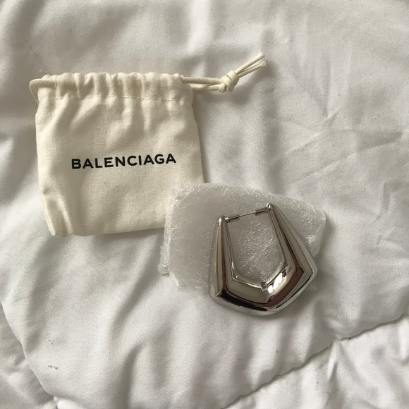 Balenciaga Silver Statement Earring - Picture 1 of 4